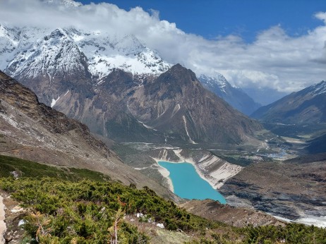 A Stunning Pond Framed by the Manaslu Region's Beauty